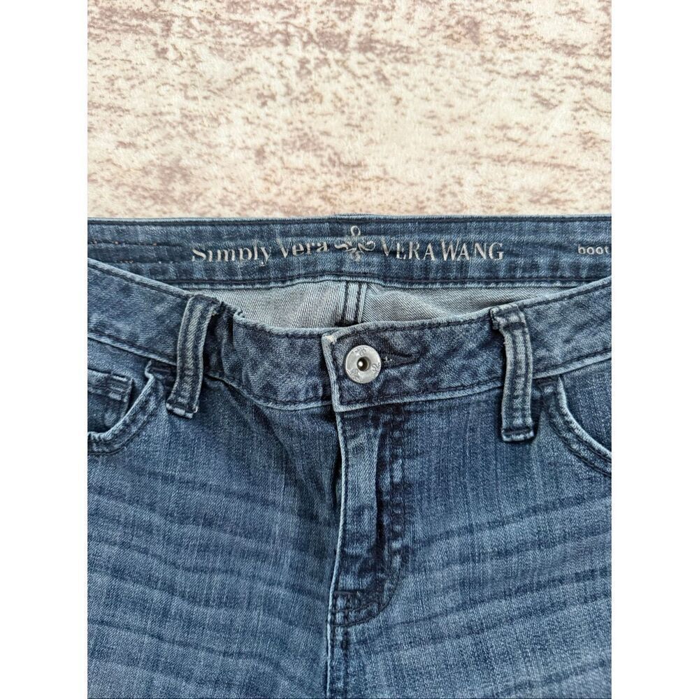 Simply Vera Vera Wang Women's Low-Rise Whiskering Faded Bootcut Jeans Blue Sz 6 - Picture 3 of 10